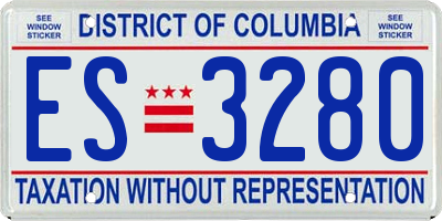 DC license plate ES3280
