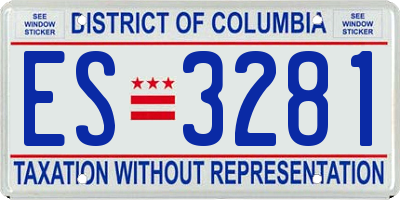 DC license plate ES3281