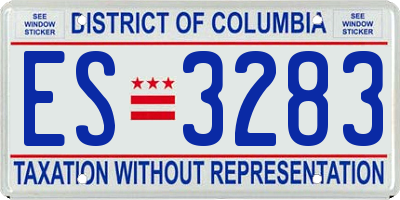 DC license plate ES3283