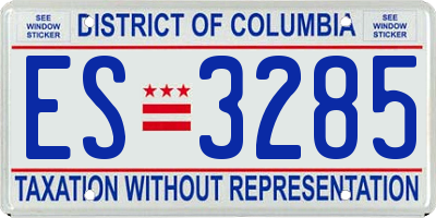 DC license plate ES3285