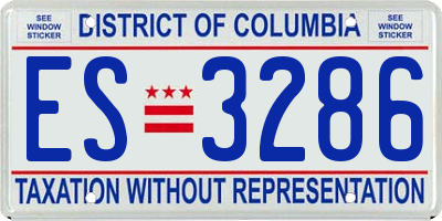 DC license plate ES3286