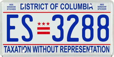 DC license plate ES3288