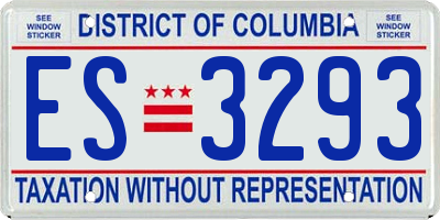 DC license plate ES3293