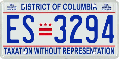 DC license plate ES3294