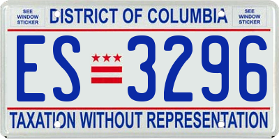DC license plate ES3296