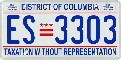 DC license plate ES3303