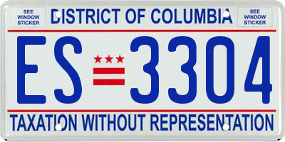 DC license plate ES3304