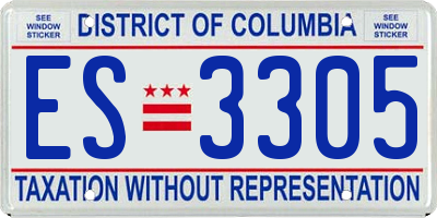 DC license plate ES3305