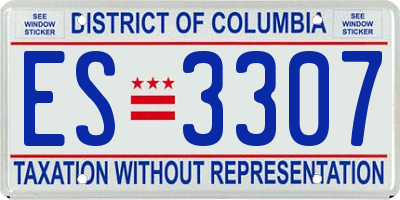 DC license plate ES3307