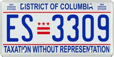 DC license plate ES3309