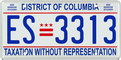 DC license plate ES3313