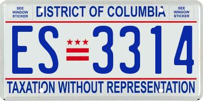 DC license plate ES3314