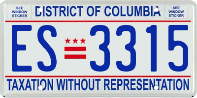 DC license plate ES3315