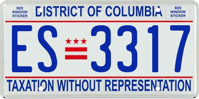 DC license plate ES3317