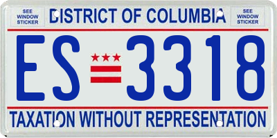 DC license plate ES3318