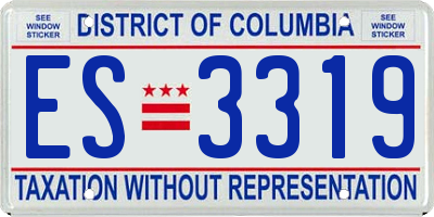 DC license plate ES3319