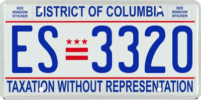 DC license plate ES3320