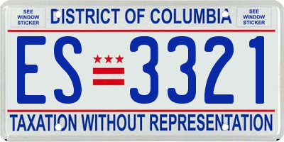 DC license plate ES3321
