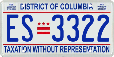 DC license plate ES3322