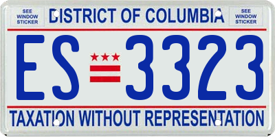 DC license plate ES3323