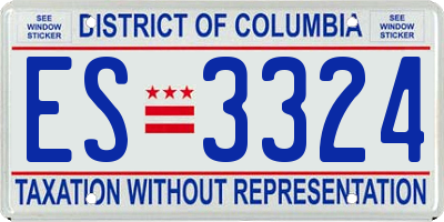 DC license plate ES3324