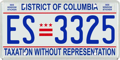DC license plate ES3325