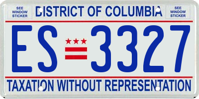 DC license plate ES3327
