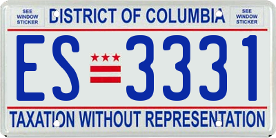 DC license plate ES3331