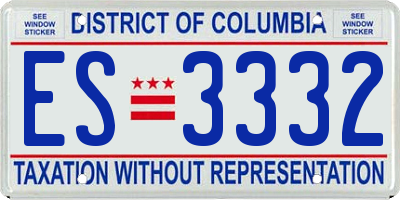 DC license plate ES3332