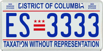 DC license plate ES3333