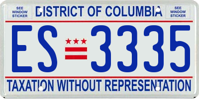 DC license plate ES3335