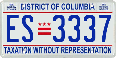DC license plate ES3337