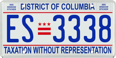 DC license plate ES3338