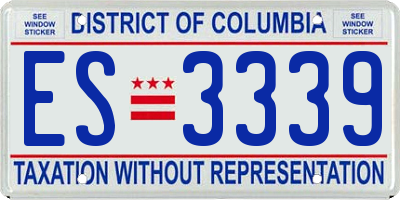 DC license plate ES3339