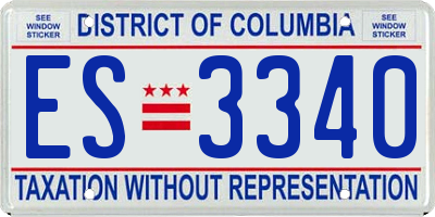 DC license plate ES3340
