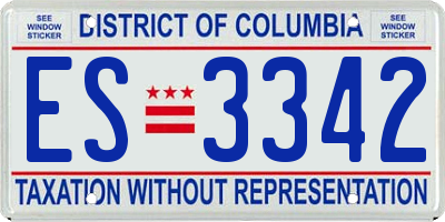 DC license plate ES3342