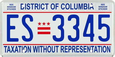 DC license plate ES3345