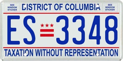 DC license plate ES3348