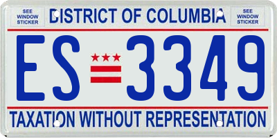 DC license plate ES3349