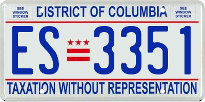 DC license plate ES3351
