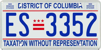DC license plate ES3352