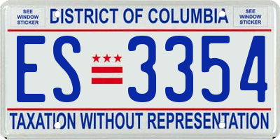 DC license plate ES3354