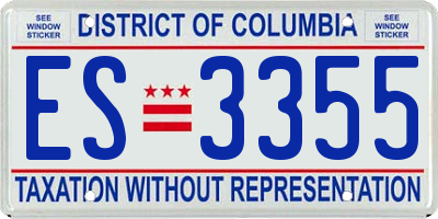 DC license plate ES3355