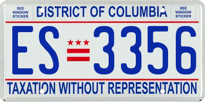 DC license plate ES3356