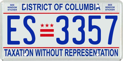 DC license plate ES3357