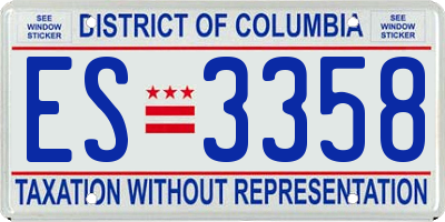 DC license plate ES3358