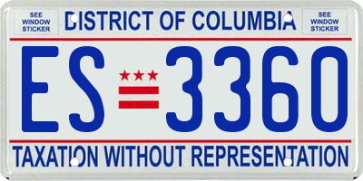 DC license plate ES3360