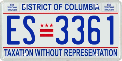 DC license plate ES3361
