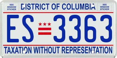 DC license plate ES3363
