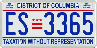 DC license plate ES3365